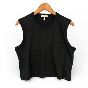 Rag & Bone Mini Slub Organic Cotton Crop Pocket Tank Top Size Medium